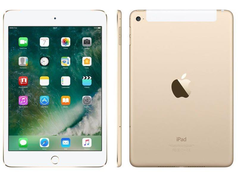 Apple iPad mini 4 128GB 本体のみ 傷多め iPad Mini 4 Apple 4G 128GB Dourado Tela 7,9” - Retina Proc. Chip